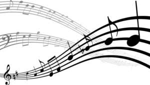 Vinilo Adhesivo de Ondas con Notas Musicales