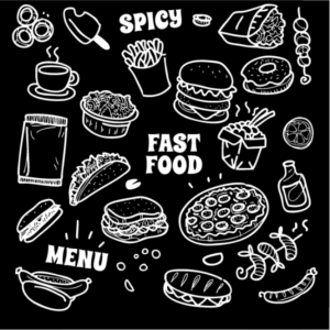 Vinilo Adhesivo de Comidas y Bebidas