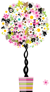 Pegatina de Planta Esférica Multicolor