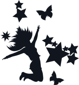 Adhesivo Chica Saltando Alegre