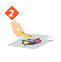 Paso 2: Usar regla o espátula para aplanar el rótulo decorativo por ambas direcciones