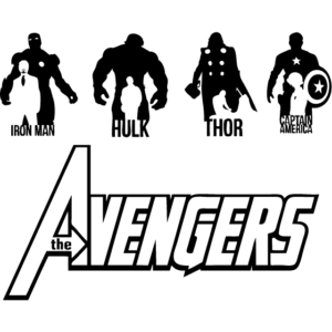 Vinilo Adhesivo Contorno de los Avengers Fundadores