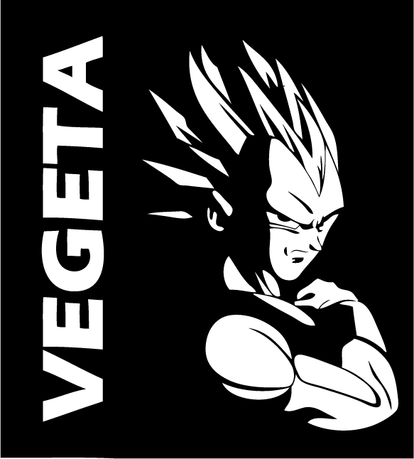 Vinilo Adhesivo Retrato de Vegeta de Perfil