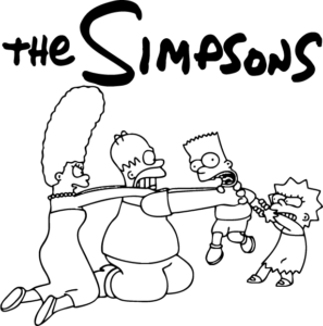 Vinilo Adhesivo de los Simpsons Peleando