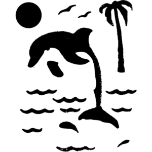 Vinilo Adhesivo de Delfín en la Playa