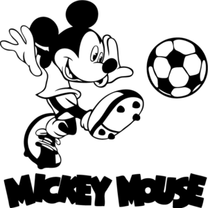 Vinilo Adhesivo de Mickey Mouse Jugando Fútbol