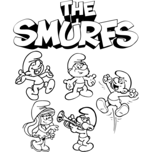 Vinilo Adhesivo de los Pitufos Pitufeando