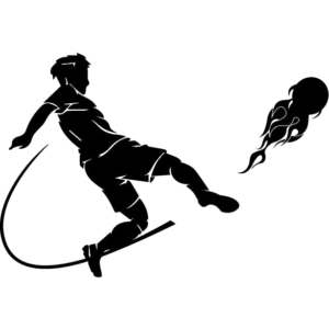Vinilo Adhesivo Sombra de Futbolista Pateando