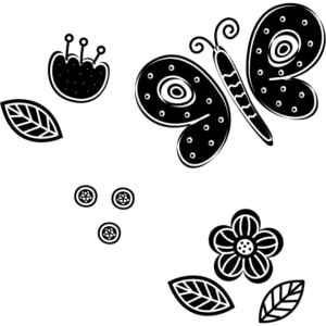 Vinilo Adhesivo de Flores y Mariposas