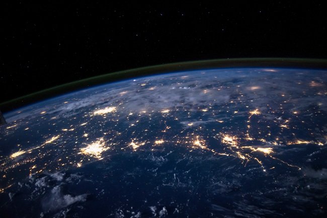 Mural de una Vista Espacial de La Tierra