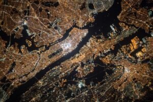 Mural Vista Espacial de la Ciudad de Manhattan