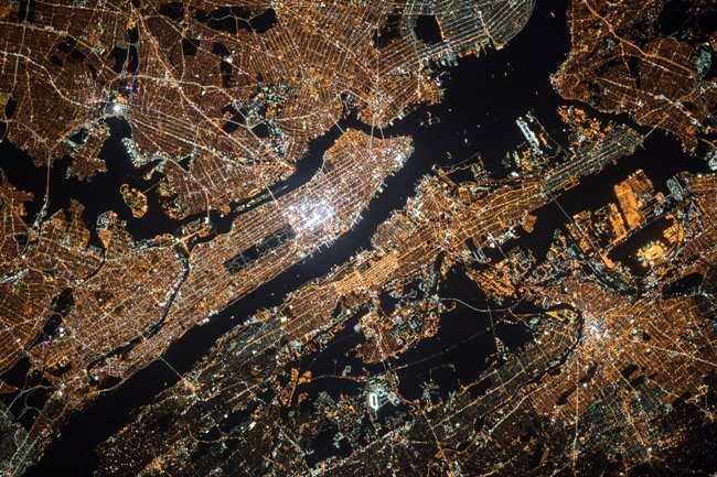 Mural Vista Espacial de la Ciudad de Manhattan