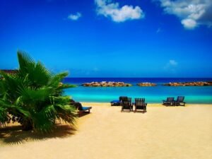 Mural de Playa Paradisíaca y Soleada