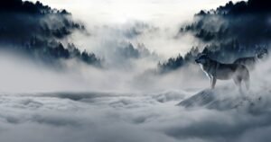 Mural de Lobos en el Invierno