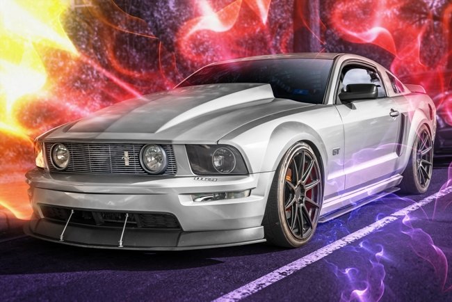 Mural Ford Mustang Shelby GT Plateado