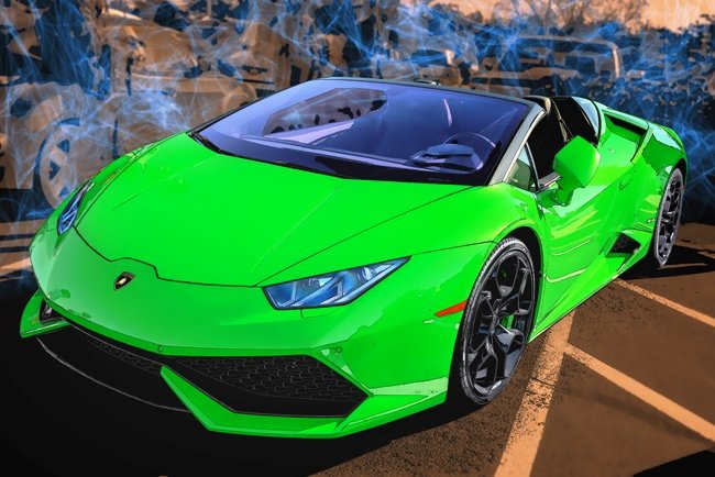 Mural de Lamborghini Aventador Verde - Rotulos Decorativos