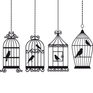 Vinilo Adhesivo Pájaros en sus Jaulas
