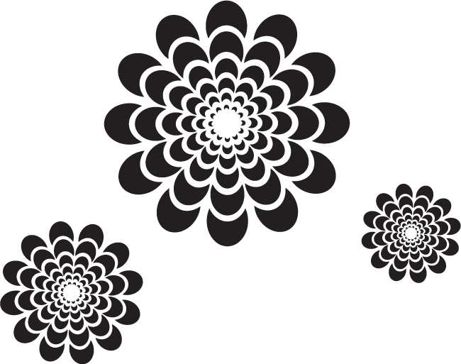 Vinilo Decorativo de Flores de 12 Pétalos