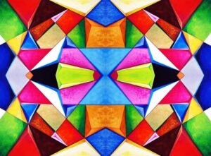Mural Textura de Figuras Geométricas Multicolor